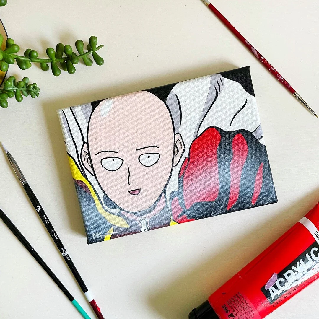 5x7 ANIME PAINTING 3/5: Saitama from One Punch Man 👊

I was originally thinking of painting the muscular, angular-faced, super scary Saitama buuuuuut I couldn't resist painting the unassuming Saitama that we all know and love 😂 

Head to my website