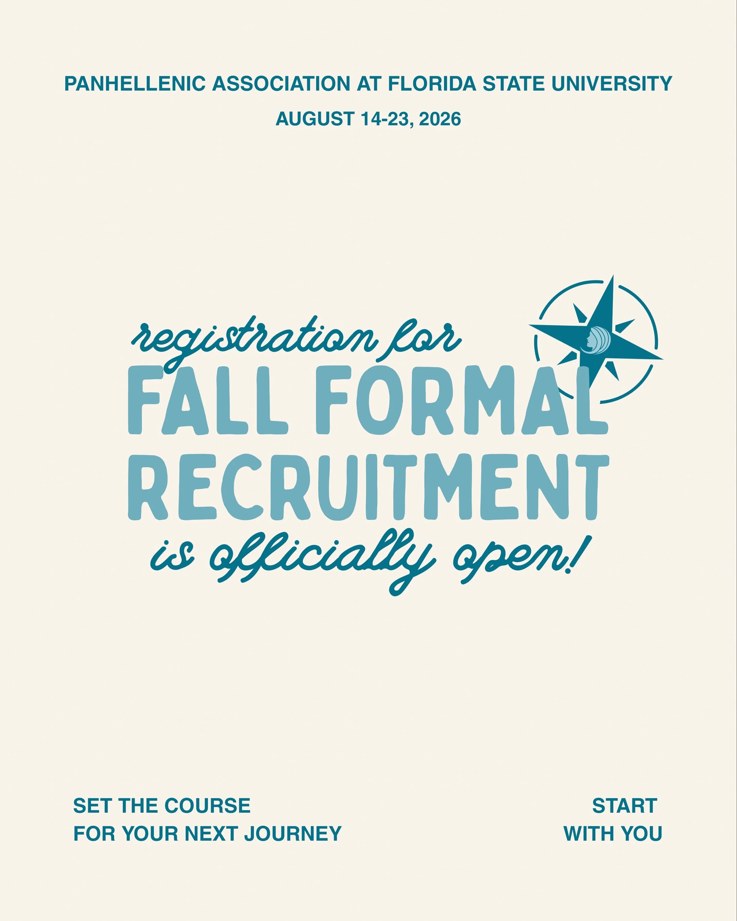 Registration for 2026 Fall Formal Recruitment is now open!! Click the link in our bio for more information on how to register and #StartWithYou 🩵