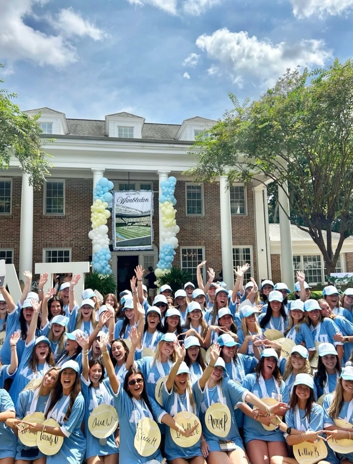 Meet Alpha Delta Pi 🩵🤍
Read below for more information on their history and a note to PNMs!

Chapter Name: Iota
Open Motto: &ldquo;We live for each other&rdquo;
Colors: Azure Blue &amp; White
Symbol: Diamond
Mascot: Lion
Flower: Violet
Philanthropy