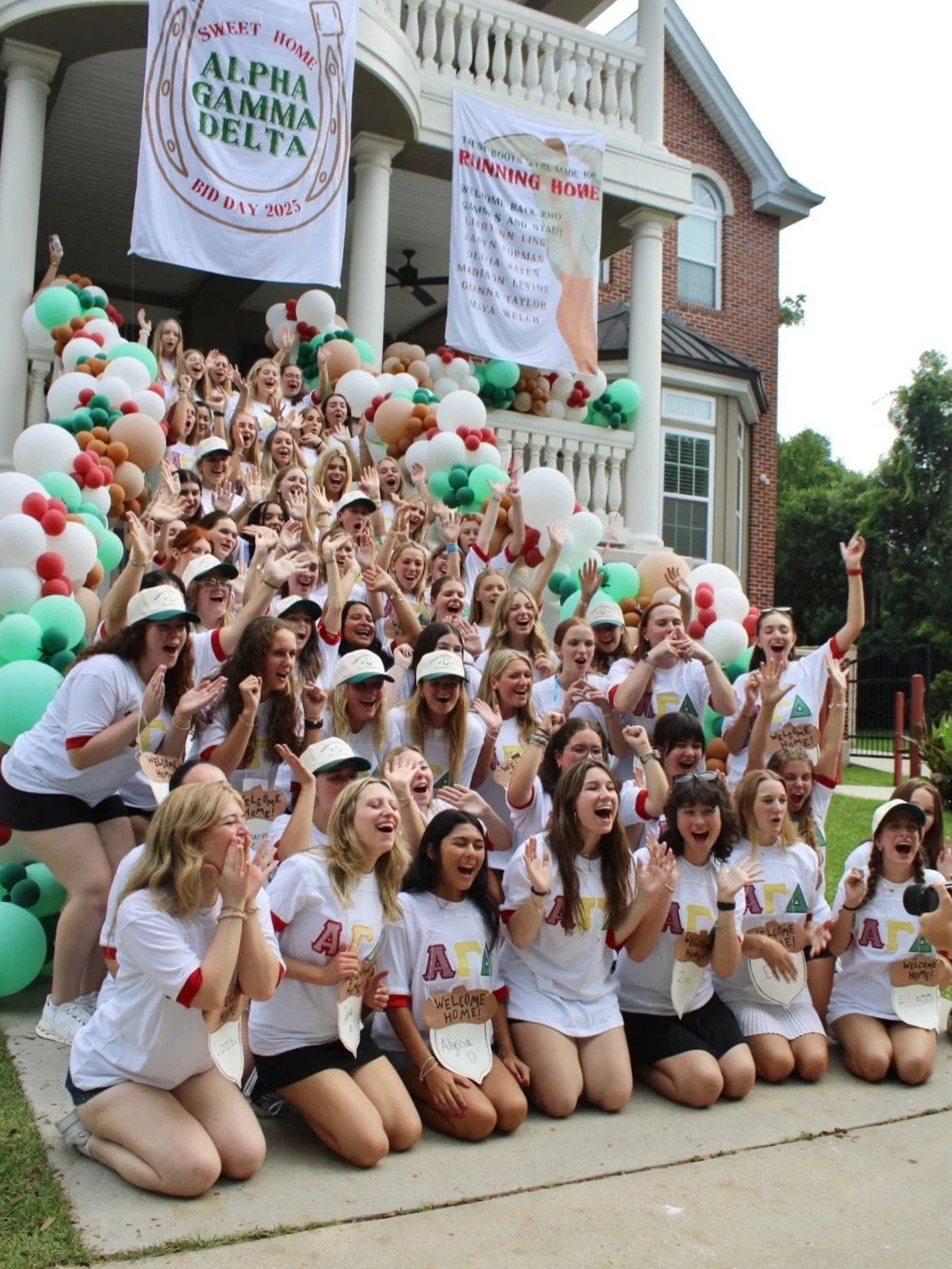 Meet Alpha Gamma Delta ❤️💛💚
Read below for more information on their history and a note to PNMs!

Chapter Name: Gamma Beta
Open Motto: &ldquo;Loving, Leading, Lasting&rdquo;
Colors: Red, Buff &amp; Green
Symbol: Pearl
Mascot: Squirrel 
Flower: Red 