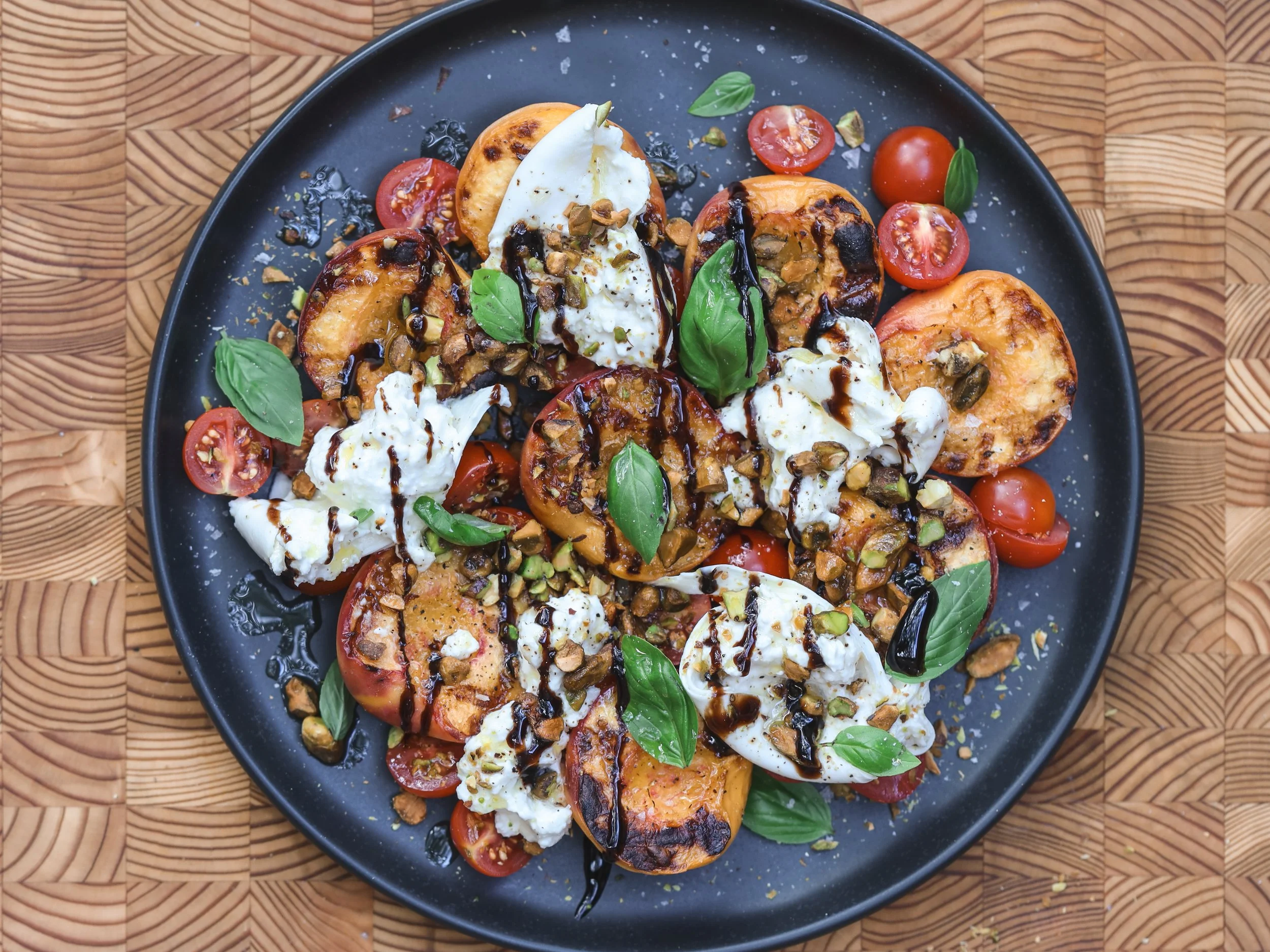 Peach, Tomato, and Burrata Salad