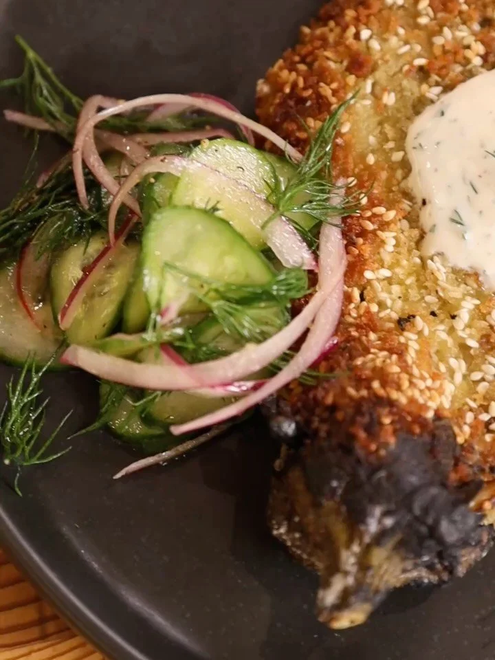 Part 2 👀

The eggplant schnitzel that got me to the MasterChef finale &mdash; crispy, golden, and this time served with a bright cucumber salad and dilly yogurt 🌱

Recipes drop Sunday. Subscribe on Substack, link in profile.  #masterchef #vegetaria