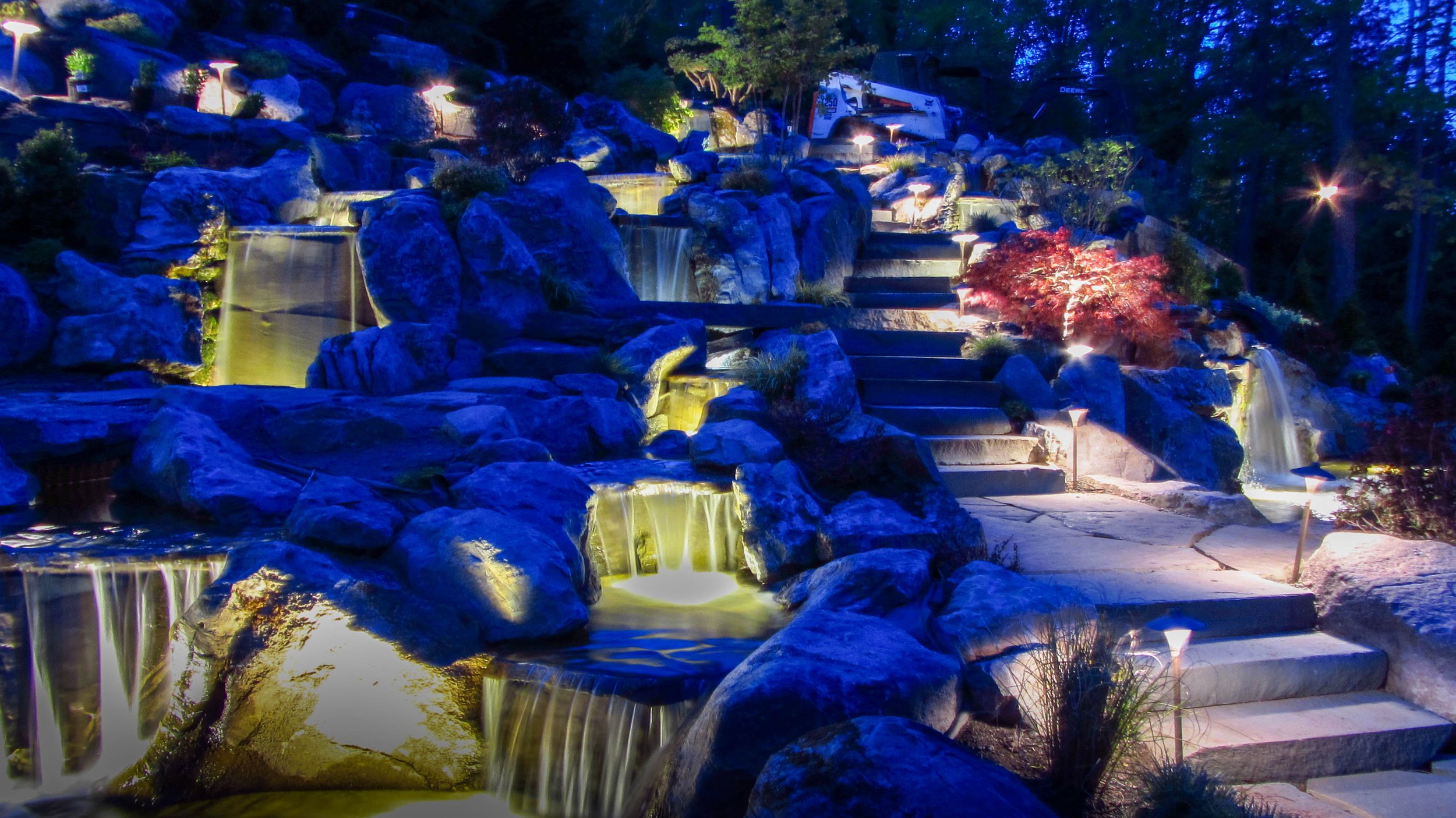 Multiple Waterfalls w/ Underwater Lighting, Montclair New Jersey