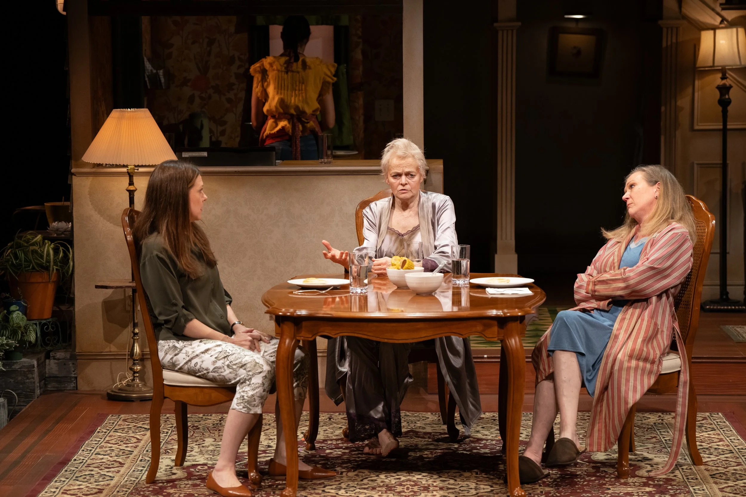 Claire Karpen (Ivy), Ellen McLaughlin (Violet) and Henny Russell (Barbara) in AUGUST: OSAGE COUNTY at St. Louis Rep