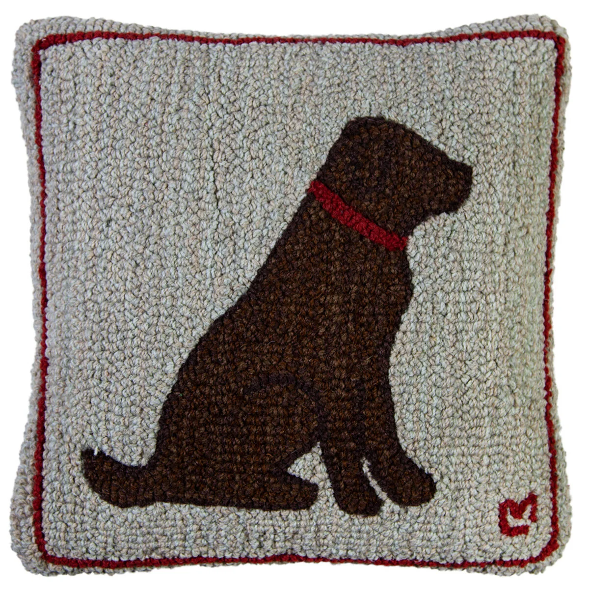 black lab pillows hooked