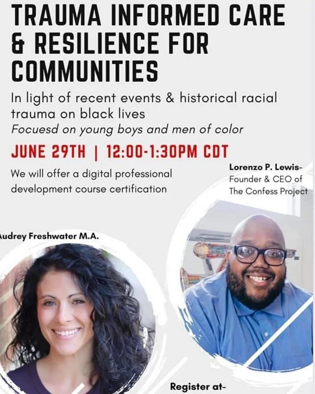 Register at: https://www.theconfessproject.com/webinar  #traumainformed #compassioninformedcare #resilience #trauma #epigenetics #generationaltrauma #theconfessproject #lorenzolewis #socialemotionallearning #mentalhealth #blacklivesmatter #leanin #sp