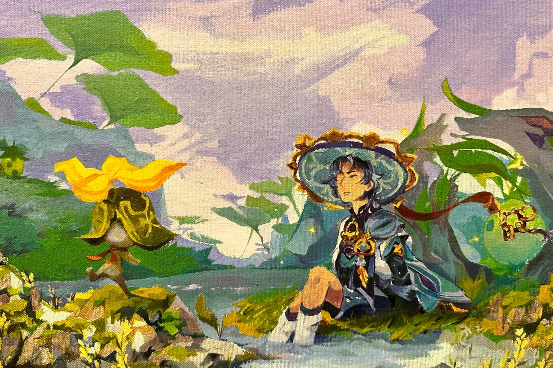 Oil painting: Wanderer from Genshin Impact after he was reborn
