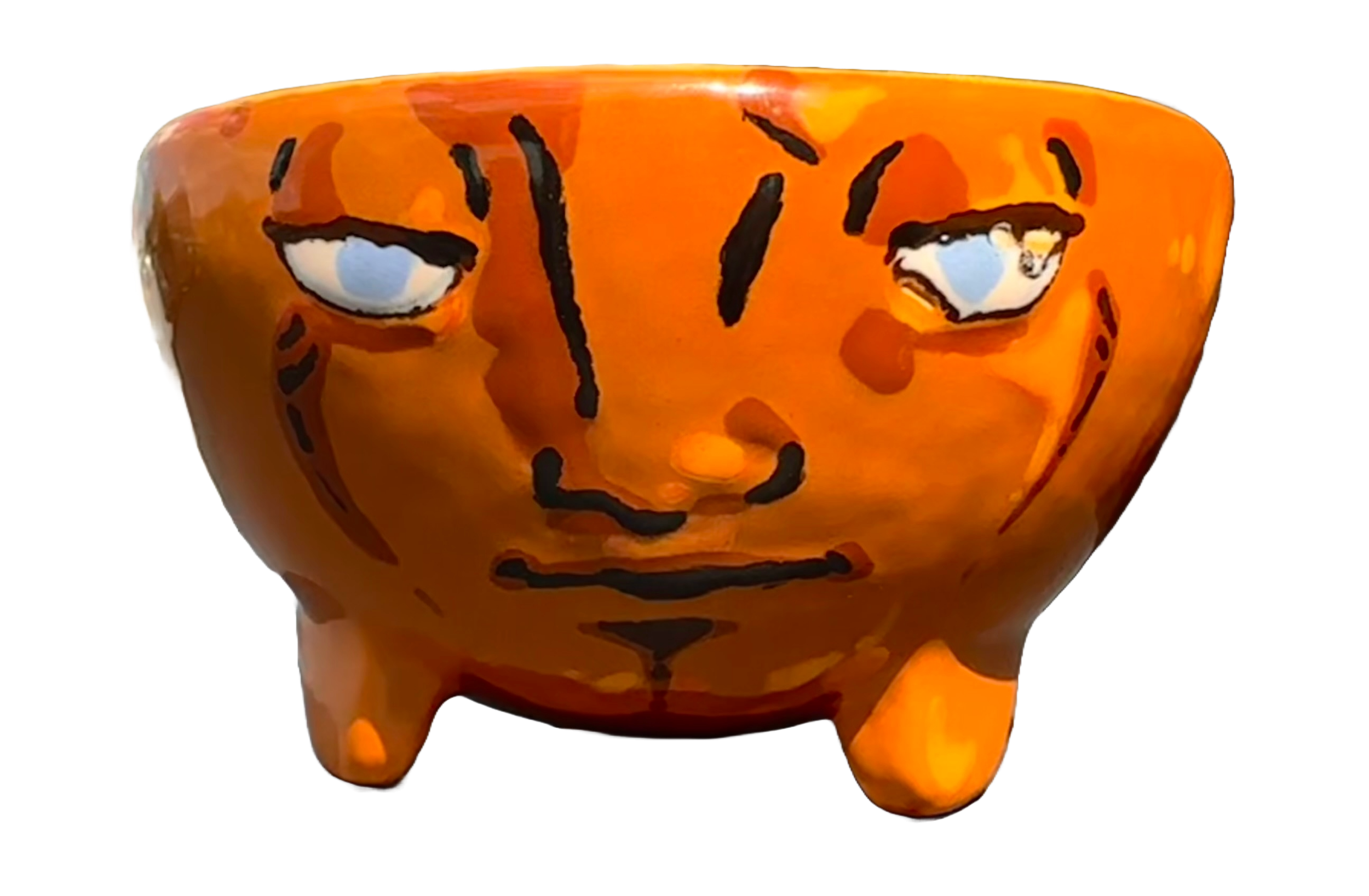 Painted premade pottery using underglazes: Bottom half of a Dryad fruit from Dungeon Meshi