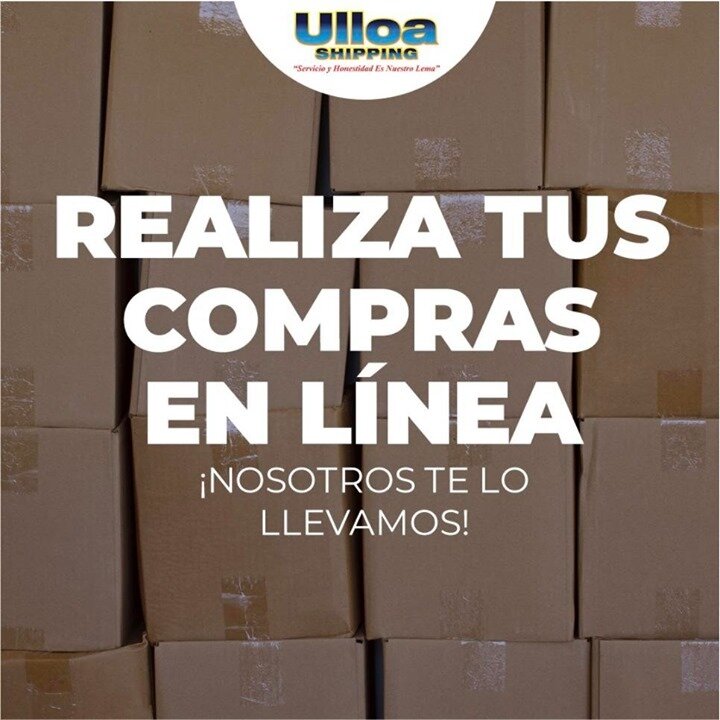 Compra tu mercanc&iacute;a  en l&iacute;nea y env&iacute;ala a nuestros almacenes, lo hacemos llegar hasta la puerta de tu casa.

Conocenos www.ulloashipping.com/
Cont&aacute;ctenos al 978 - 687 - 6578 
M&aacute;s informaci&oacute;n: ulloashipping@ho