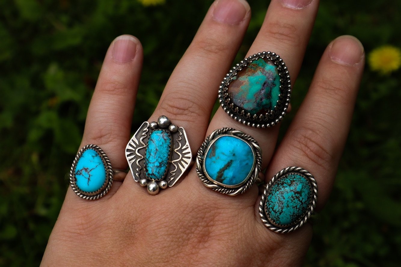 Come and get your turquoise this weekend at the @se_punk_flea_market in Columbia! See ya soon soon soda city. 🖤
.
.
.
.
.
.
.
.
.
#turquoisejewelry #turquoiserings #handmaderings #silverrings #handmadejewelry #silversmith #silversmithing #riogrande 
