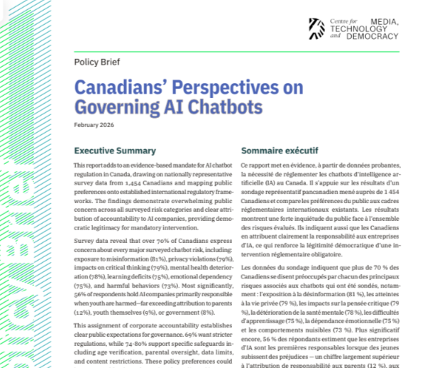 Canadians’ Perspectives on Governing AI Chatbots    A Policy Brief