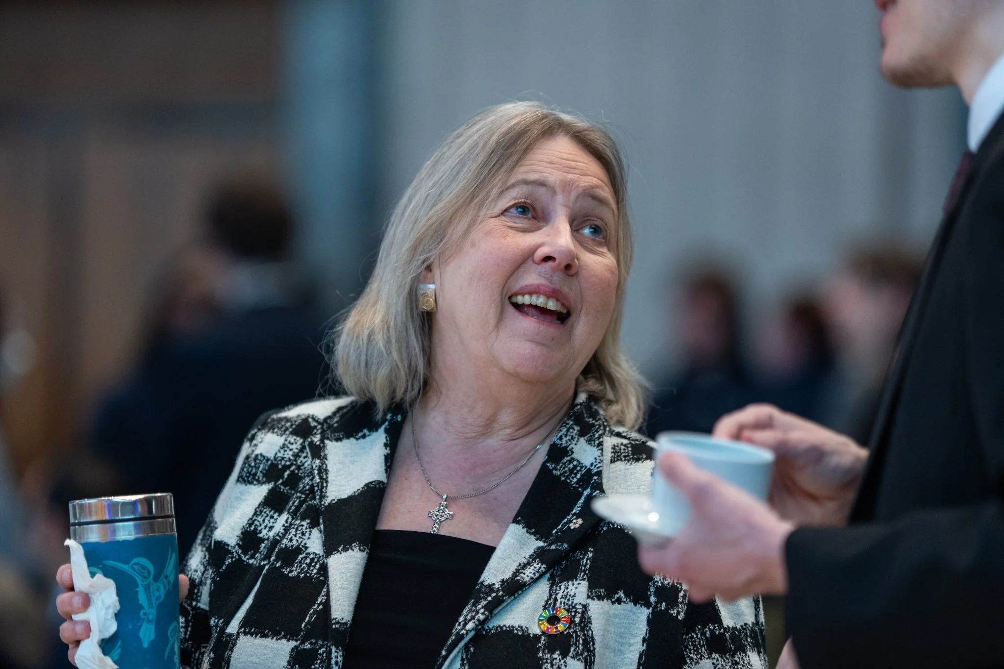 Elizabeth May connecting with attendees