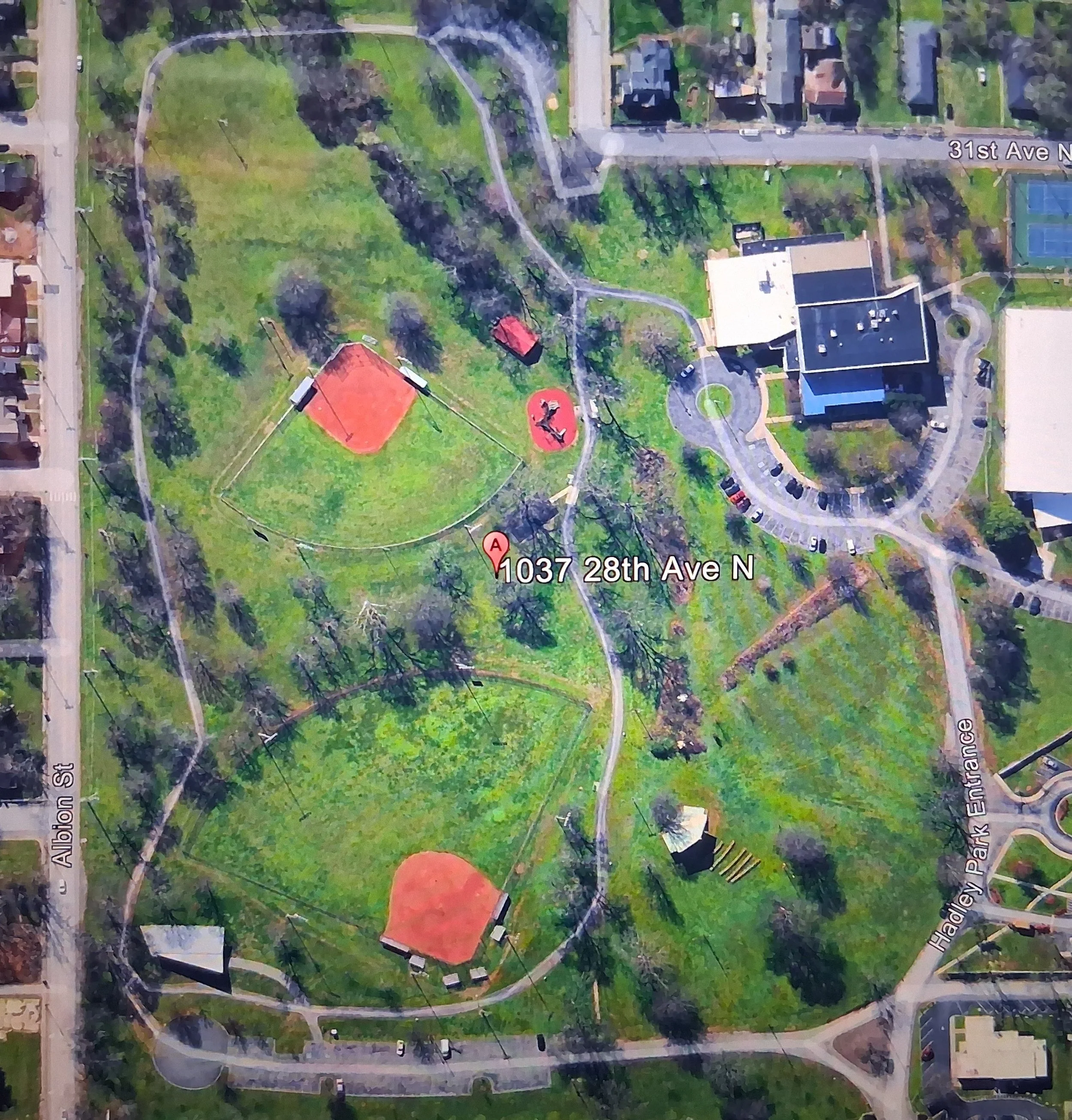 Aeriall view of Hadley Park Nashville TN