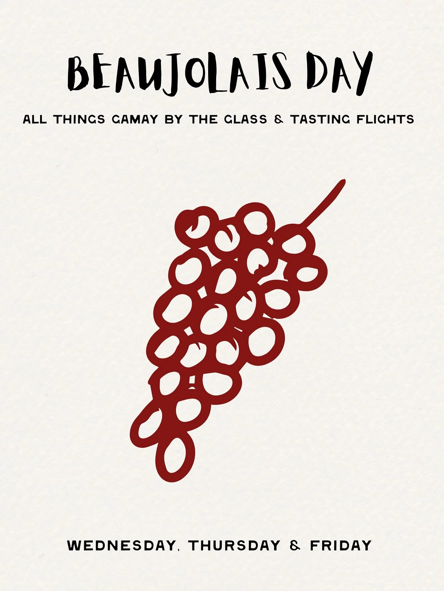 This Thursday the wine world celebrates Beaujolais Day, the moment each year when the first wines of the new harvest are released. Gamay is the grape at the heart of it all and it also happens to be my favorite.

From Wednesday to Friday we will be p