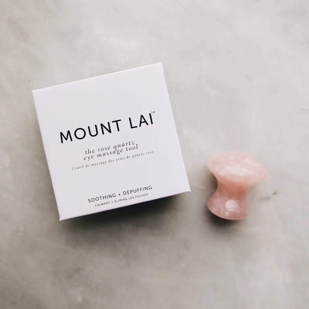 Mount Lai De-Puffing Rose Quartz Eye Massage Tool