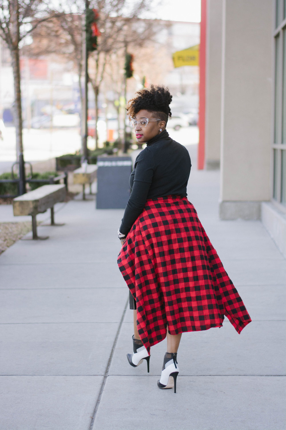 Faux Leather Pleated Skirt + Flannel Print_6.jpg