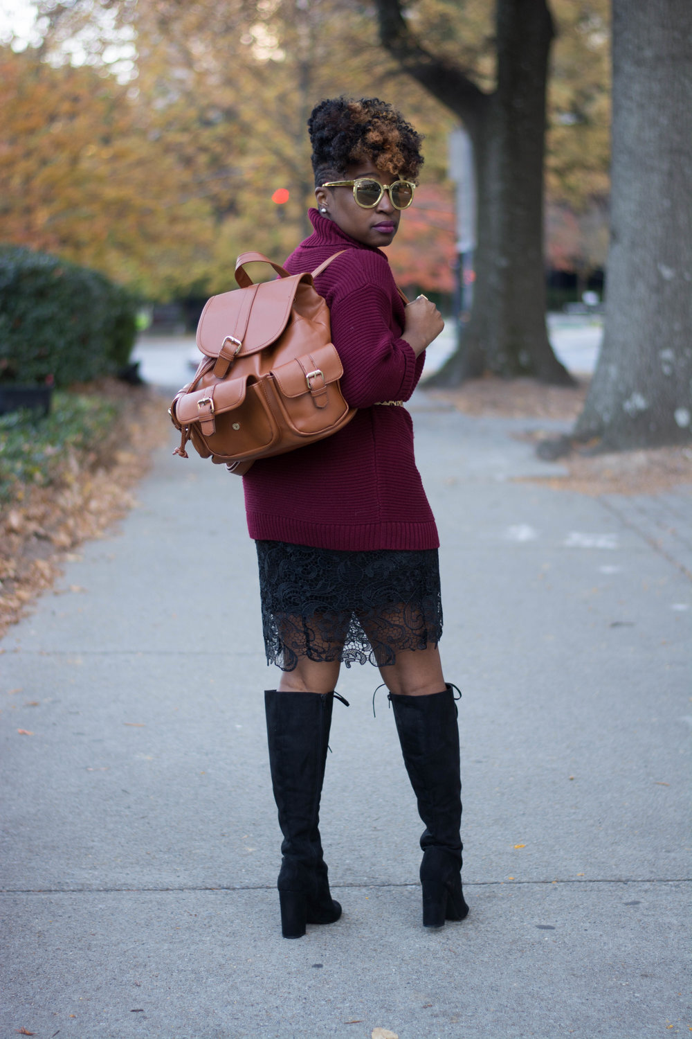 Black Lace skirt + Lace-up Front Boots_1.jpg