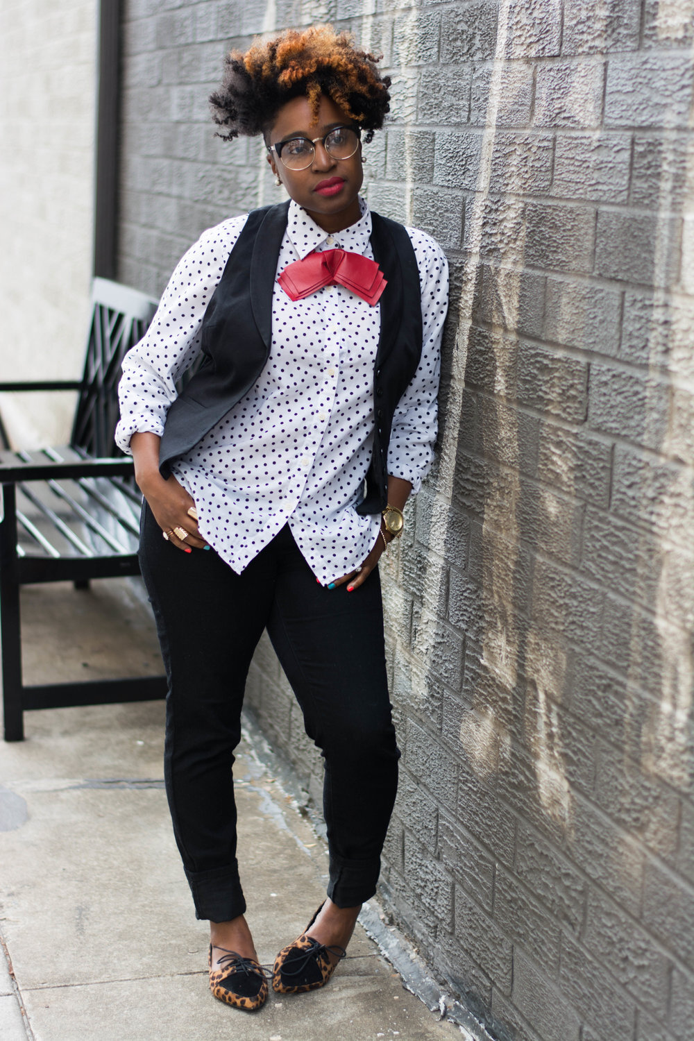 Polka Dot Button-down + Red Bowtie_3.jpg