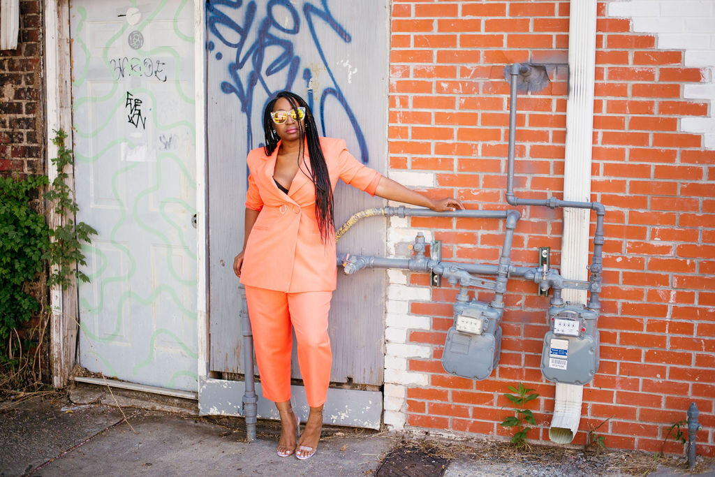 staying cute in a coral pant suit_4.JPG