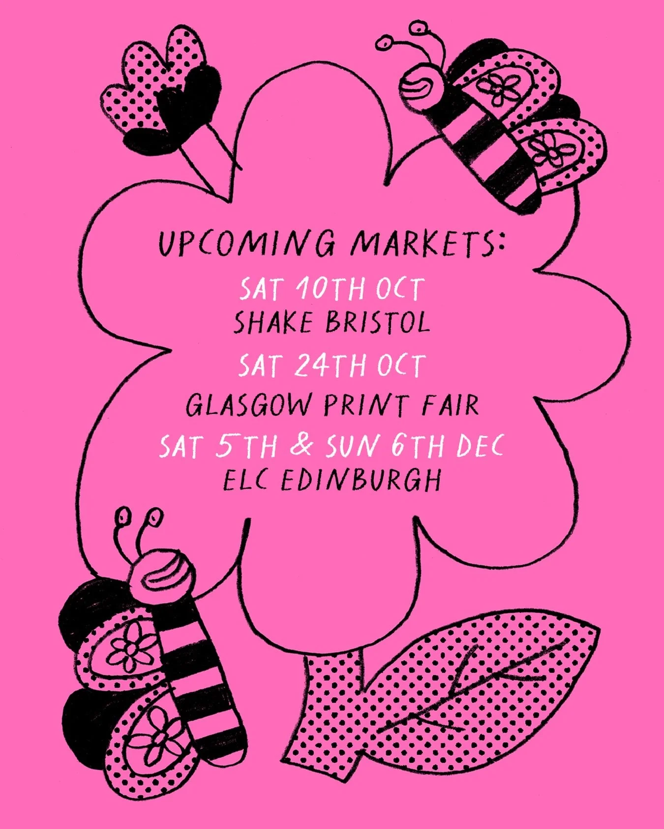 🌟Upcoming market dates 🌟
This year I&rsquo;ve been quietly working away and experimenting with new materials (with some success!). I can&rsquo;t wait to bring some of my new illustrated goodies to these incredible markets :-)

@shakebristol
Shreden