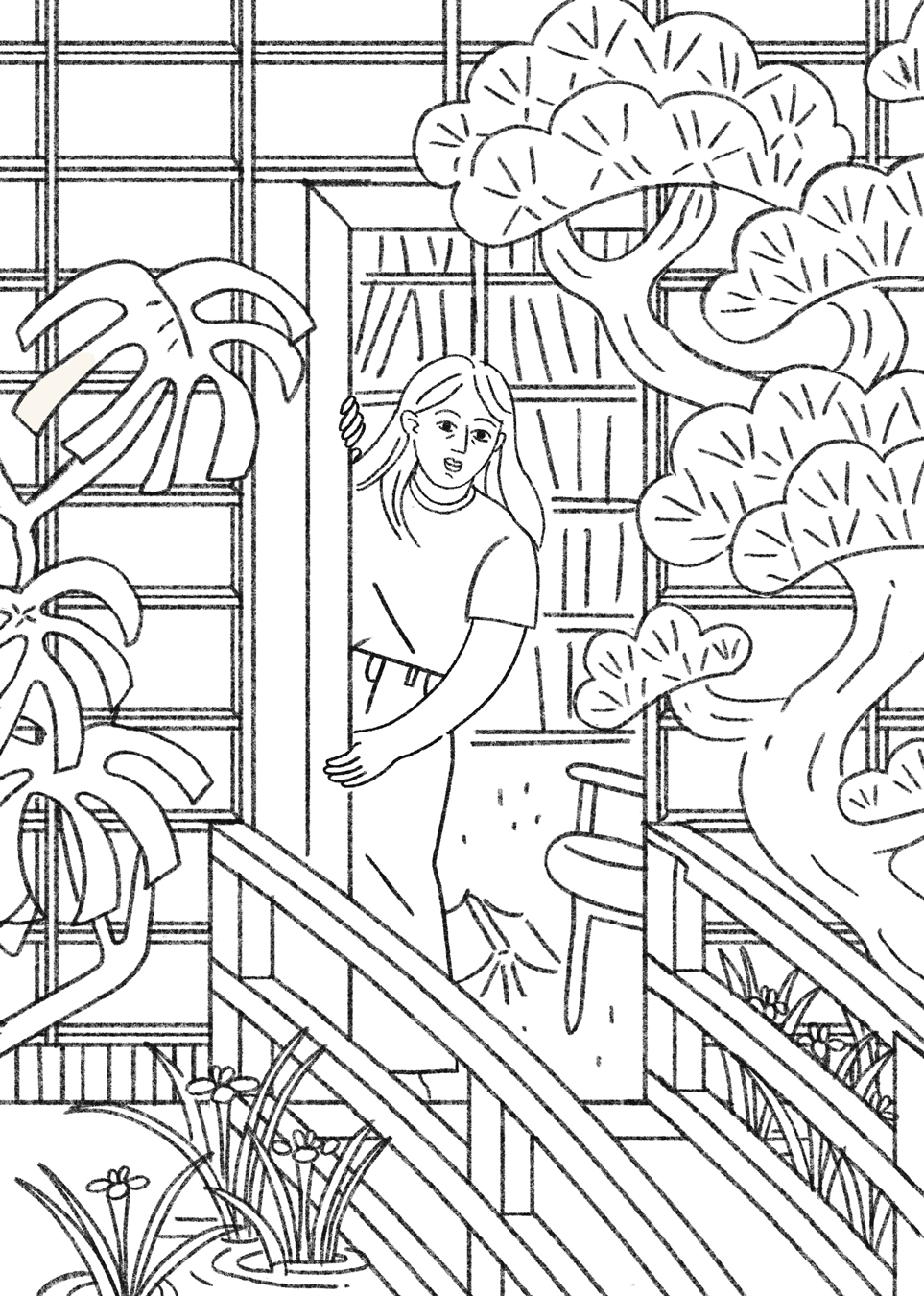 Jagoda Sadowska, Glasgow based Illustrator and Designer. Editorial illustration sketch exploring  the joys of reading. Jagoda was commissioned by Canongate Books to create art covers.