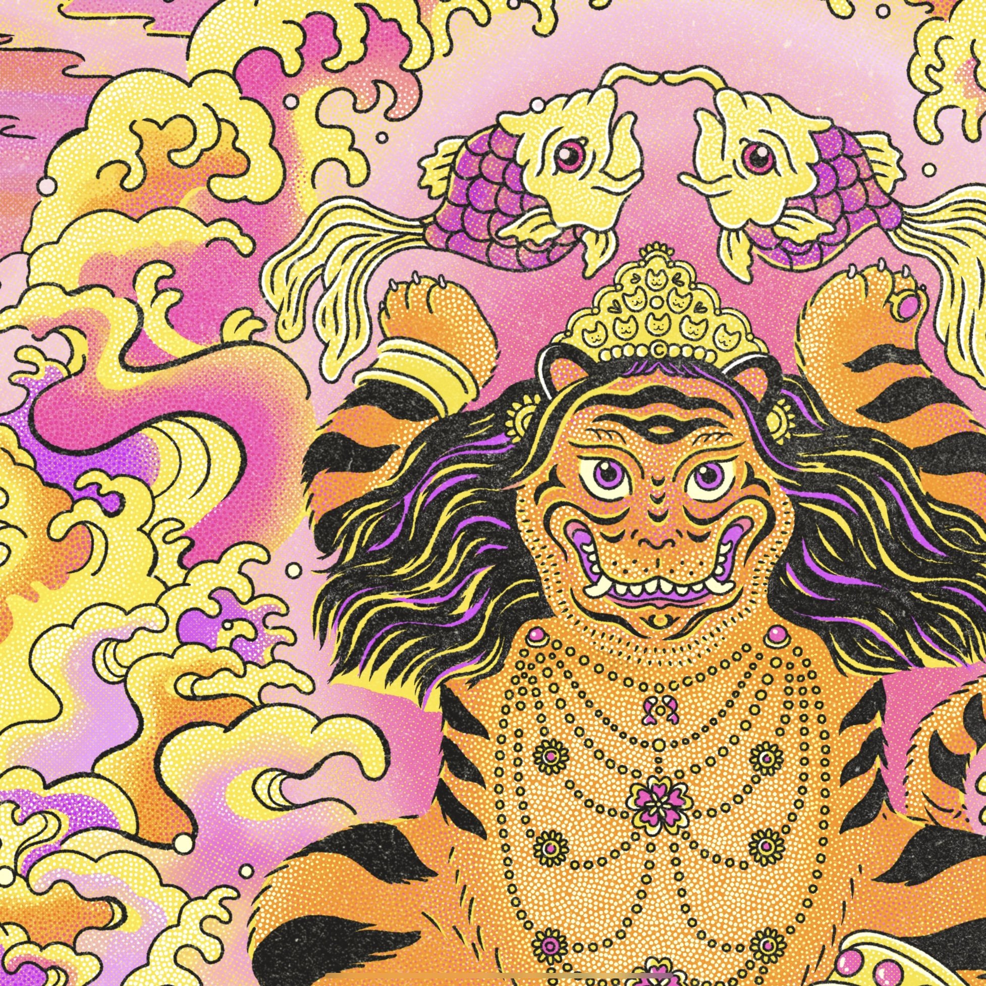Image of a print detail with intricate textures