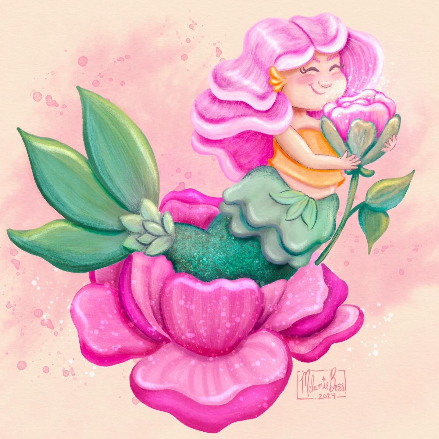 🌸 Peony Mermaid 🧜&zwj;♀️

You can&rsquo;t help but smile along with her! She is tending all of the amazing hot pink peonies in my garden that never fail to bring a huge smile to my face.  A pink peony that is as big as your face will do that to you