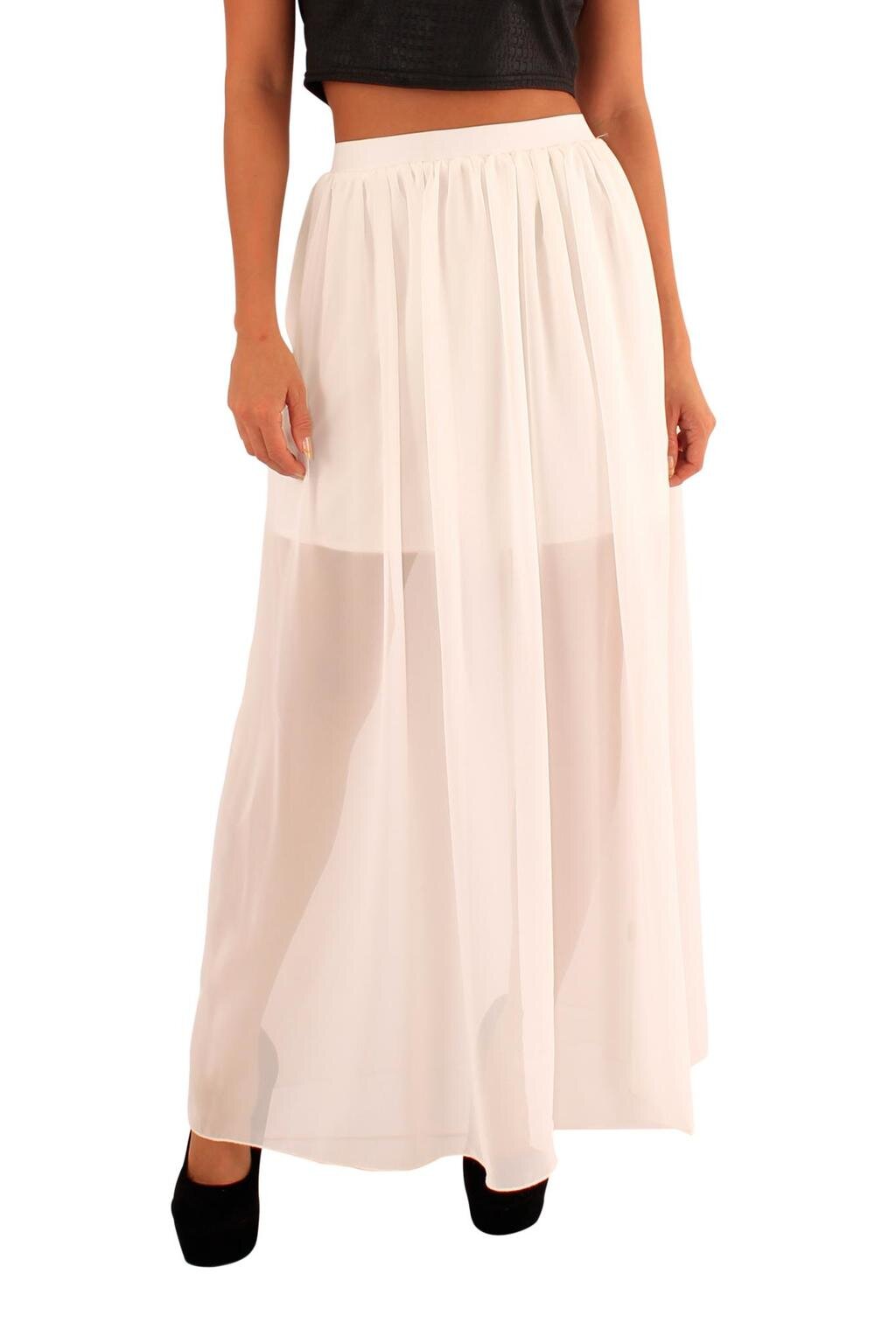 CREAM MAXI SKIRT — Four88 Photo