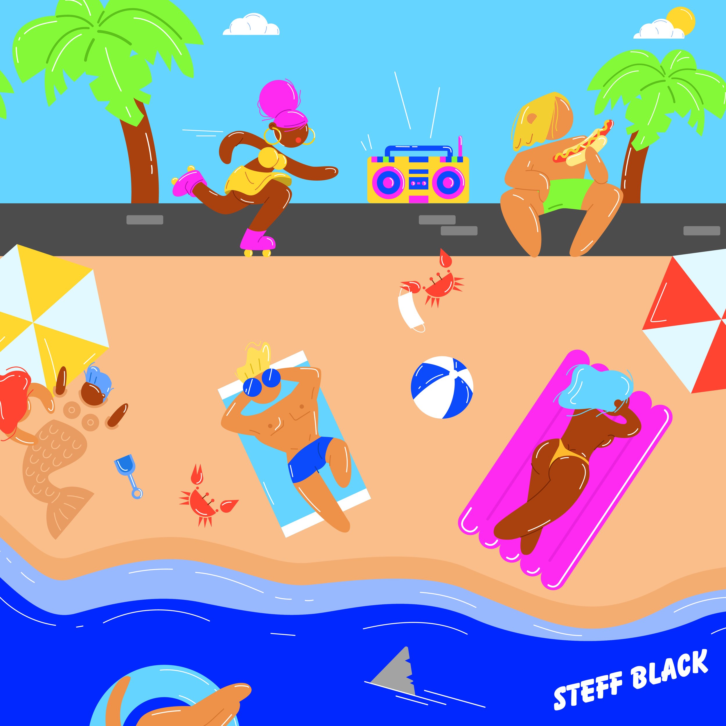 Beach day illustration