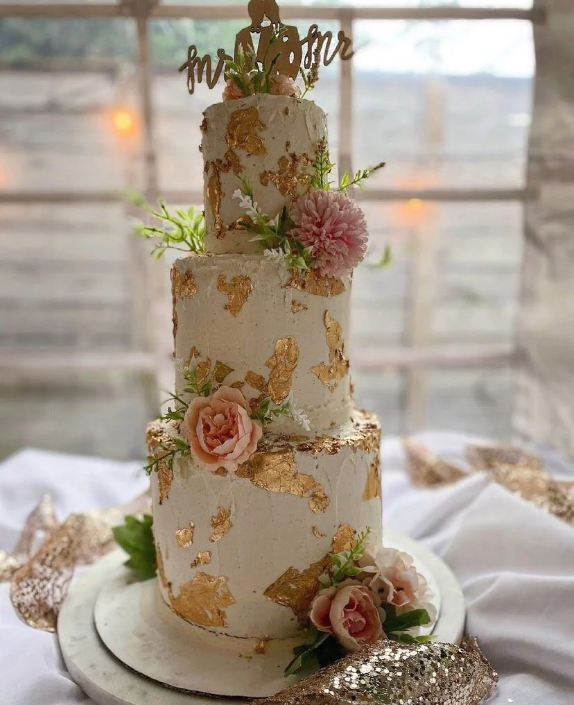 This cake was made for the Dyson wedding. It served 65 people.