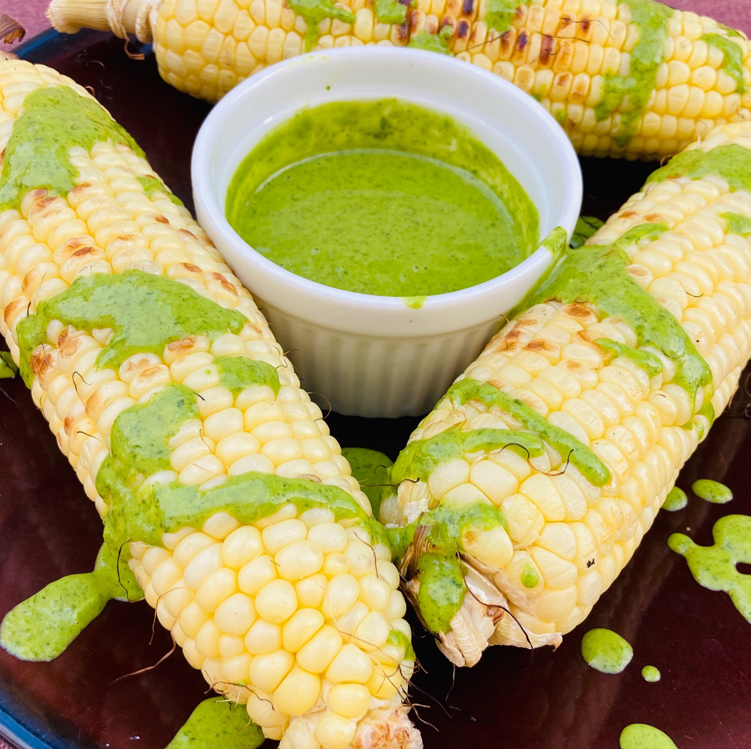 Grilled Corn & Cilantro Sauce