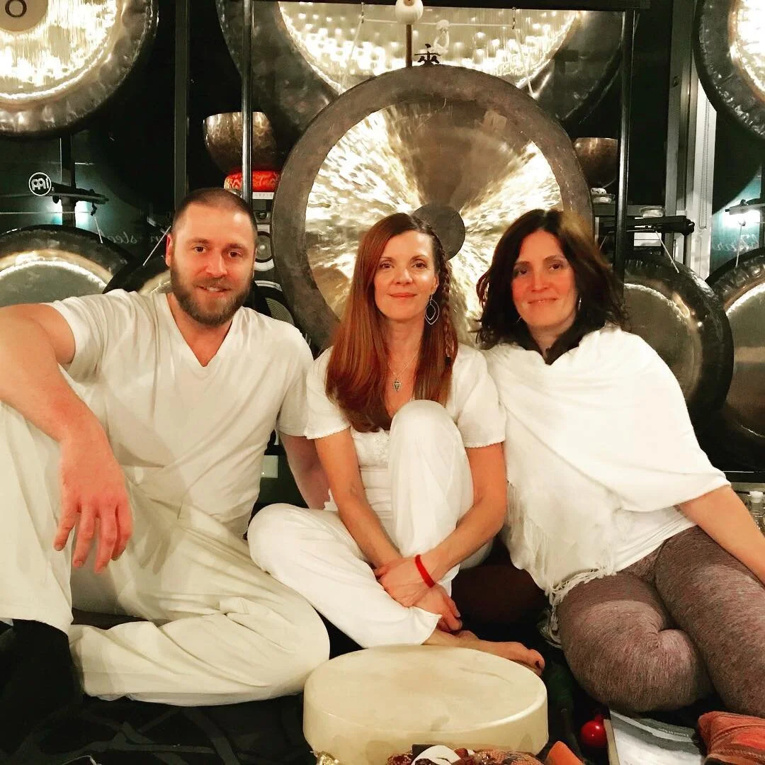 Angela Prider and sound healing students