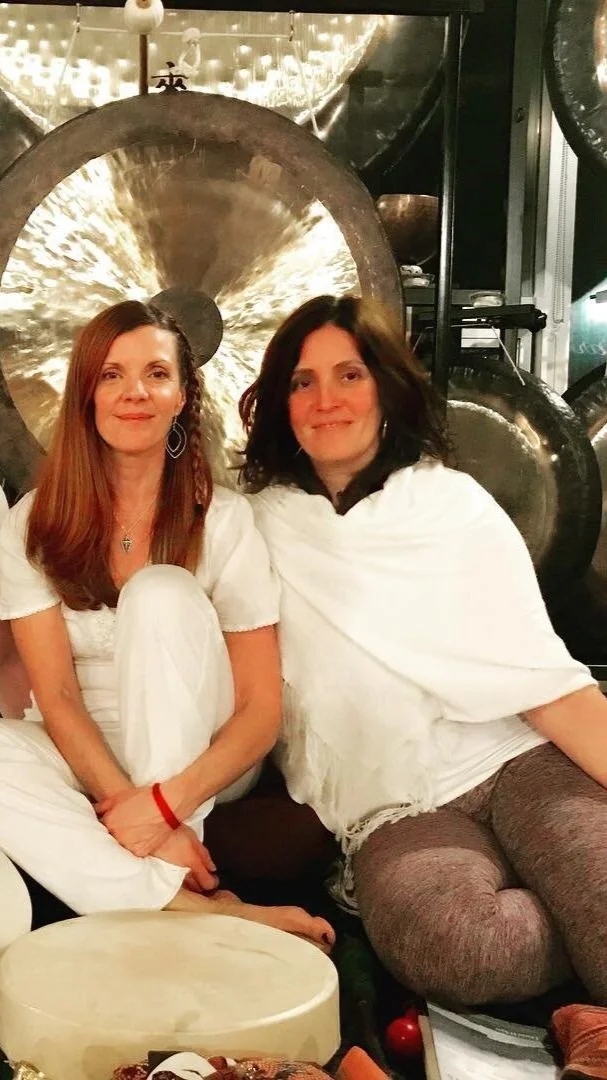 Angela Prider and sound healing students