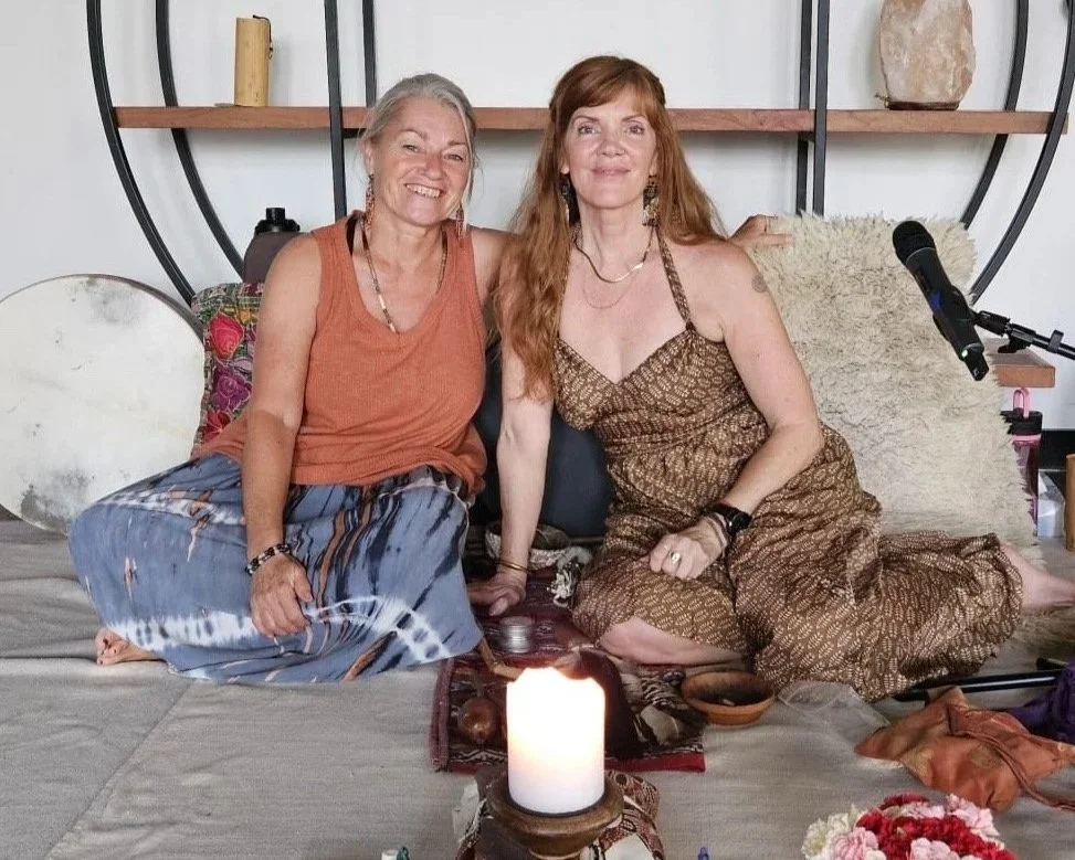 Angela Prider and Terry leFrambiose retreat for menopause, plant medicine, shamanic healing, drum making