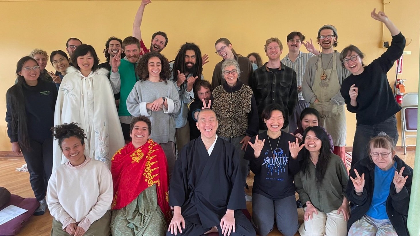 Group photo from Dharma Gates 2024 retreat led by Guo Gu
