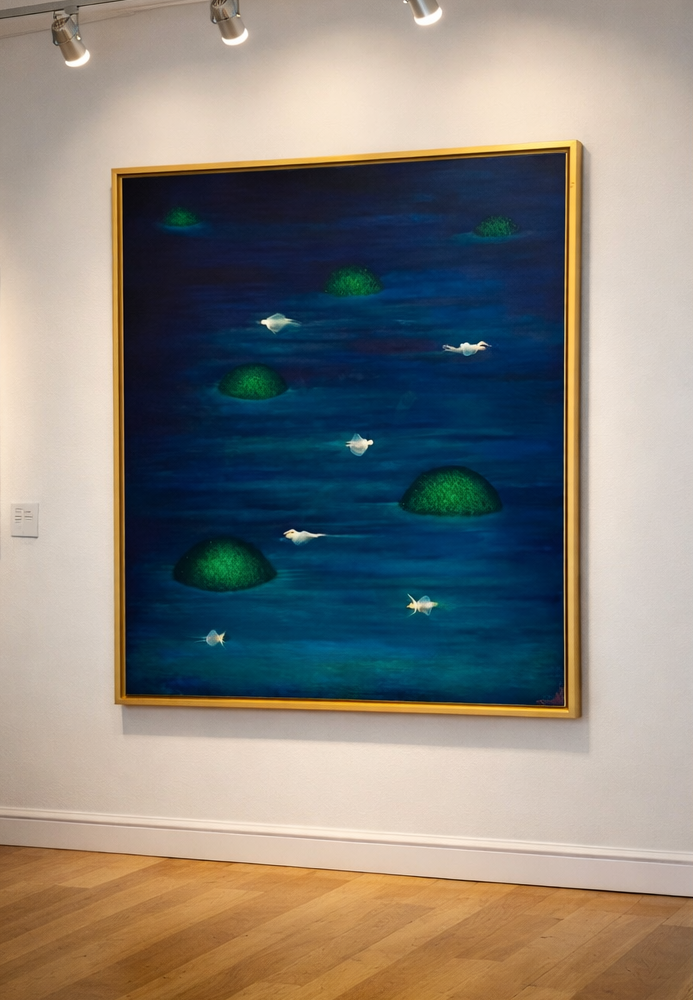 "FLOATING DREAM", oil on canvas, 125 x 155 cm           ©Claire Petit