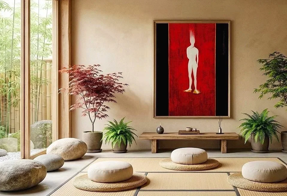 "FALL ON GOLDEN CARPETS" oil on canvas  105 x 135 cm ©Claire Petit