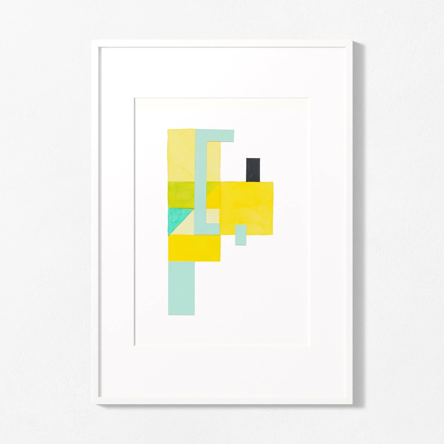 Canadian Abstract Artist_Allison Rietta_Geometric Abstraction_Original Painting_Aurinko Talvi 03_8 x 10_Framed in white wood_Available.jpg