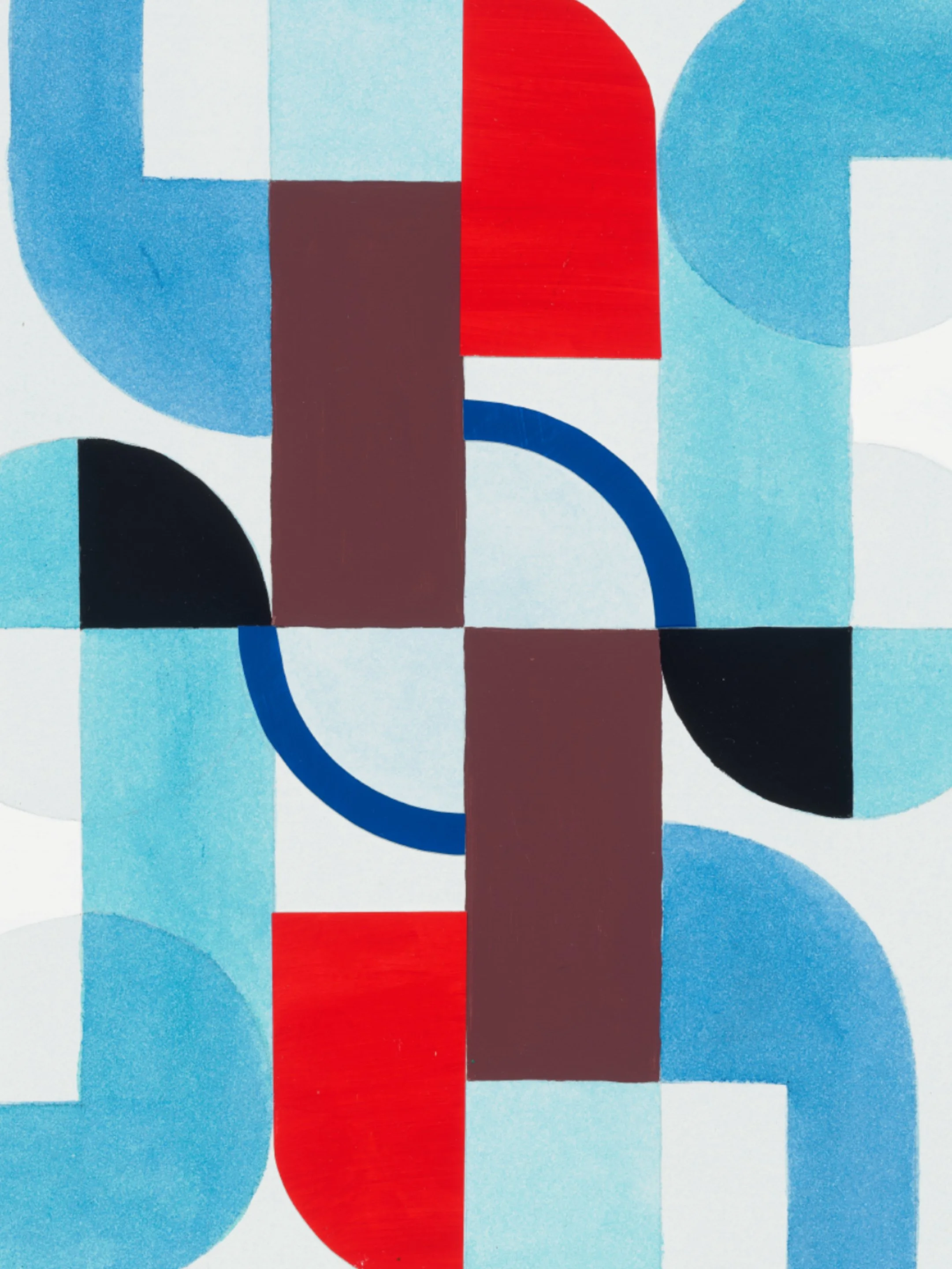 Canadian Abstract Geometric Artist_Allison Rietta_Mystic Realm_15 x 20%22_Watercolour, acrylic and collage on art board_closeup 1_available for purchase.jpg