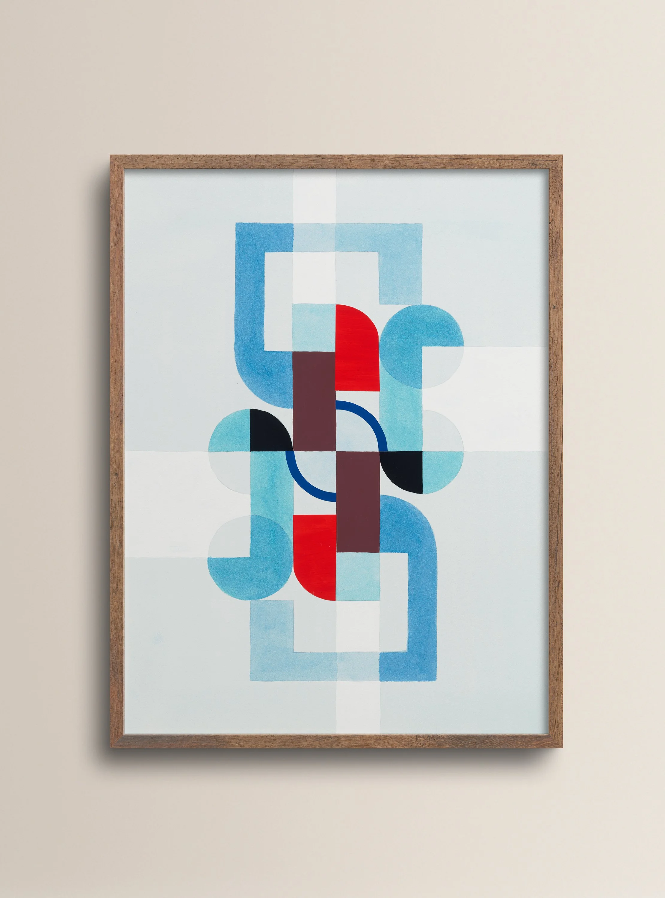 Canadian Abstract Geometric Artist_Allison Rietta_Mystic Realm_15 x 20"_Watercolour, acrylic and collage on art board_framed_available for purchase.jpg