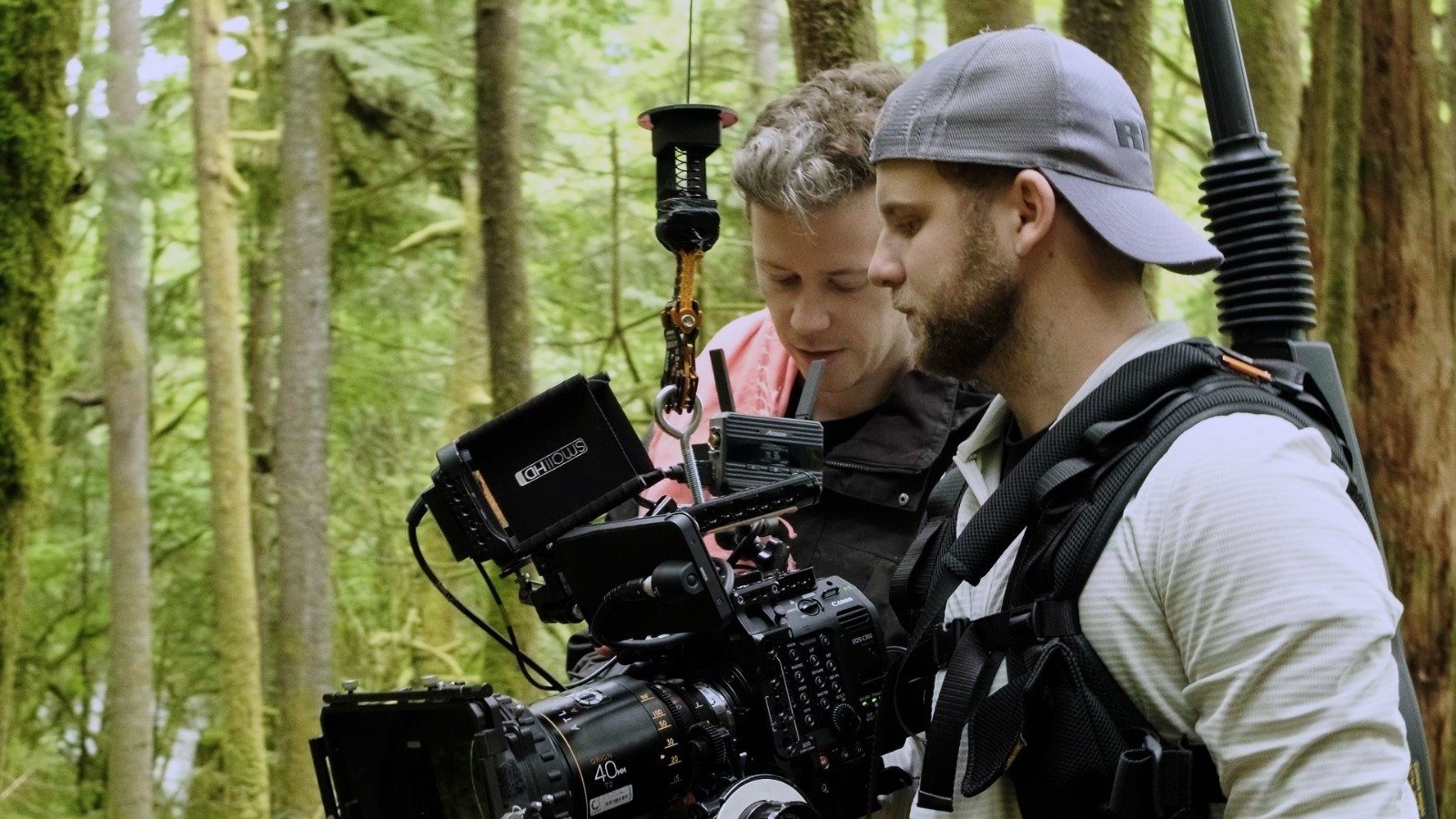 Cole Northey and Marcus Hann, Reviewing Anamorphic Footage on a Canon C300 Mkiii, Behind the Scenes on a Squamish Video Production