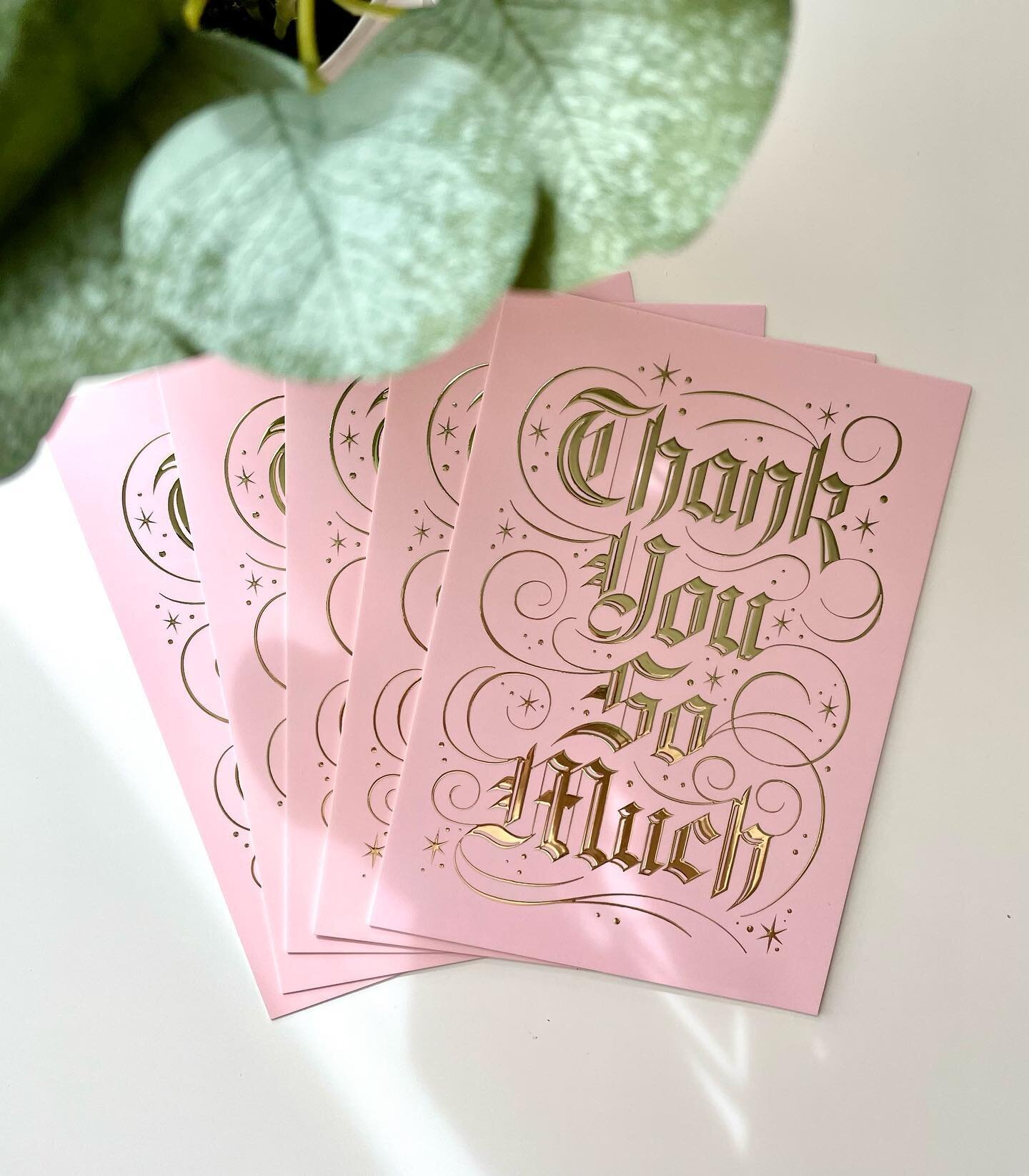 Still over here dreaming about how well these hand-lettered thank you cards came out (shout out to @moo). The goal here was to develop a blackletter style that evokes a vintage fairytale storybook. 👑 One-as a lettering challenge for myself-and two-i