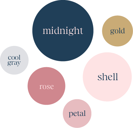 Everglow Jewelry color palette and color names