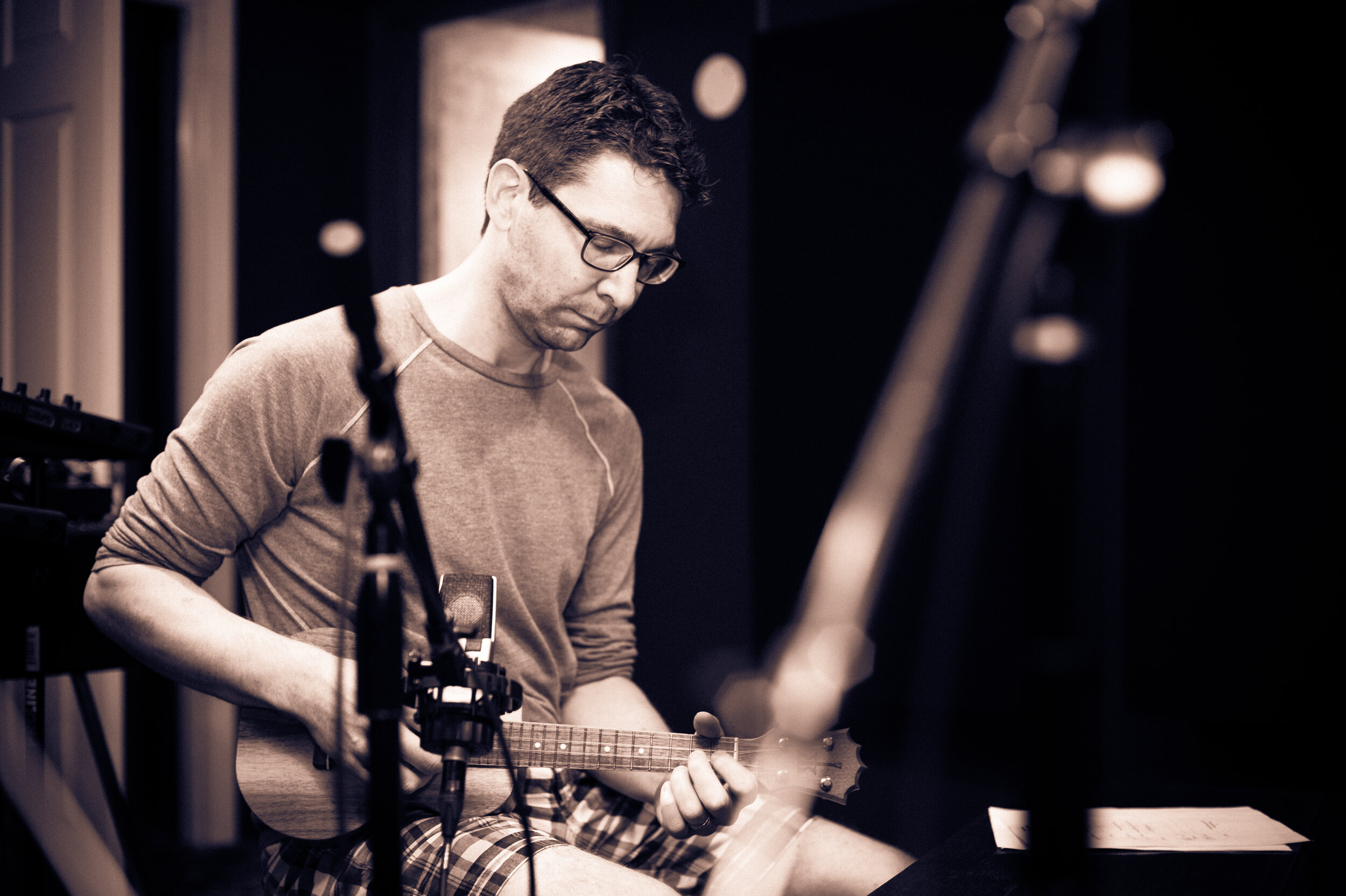 Aaron Baer on ukulele