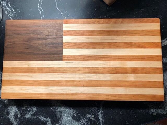 Look at this amazing cutting board made by @broadshoulderswoodworks go check out our website projectmike.org to get more info on this item and purchase it!