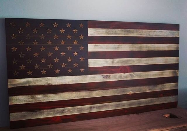 Look at this amazing flag made by @346woodworks ! This is the first flag he has ever made and he is selling it to help us raise funds for @tapsorg Make sure you go follow him and visit projectmike.org to purchase it!