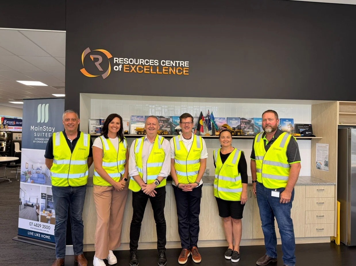 Today we welcomed Professor Simon Biggs Vice Chancellor, Professor Mitch Parsell Deputy Vice Chancellor and Tianna Graham from @jamescookuniversity to the Resources Centre of Excellence for a presentation and tour of our Stage 2 Future Industries Fle