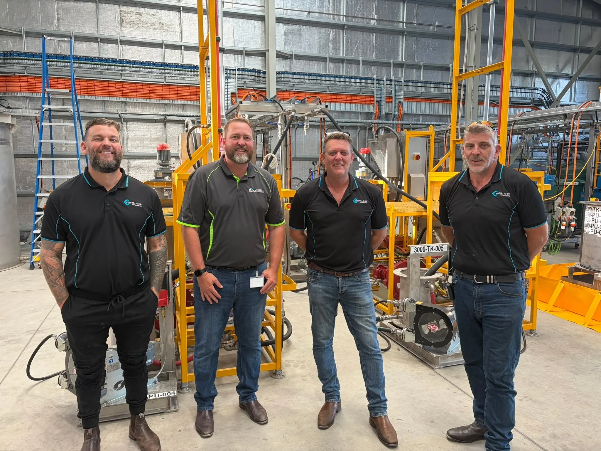 We recently hosted Stanley Carroll, Decy Jones and Jack Little from Carroll CHPP Consultancy and Carroll Training Services for a tour through the Resources Centre of Excellence and Flexi-Lab facility.

Carroll CHPP Consultancy is a locally owned and 