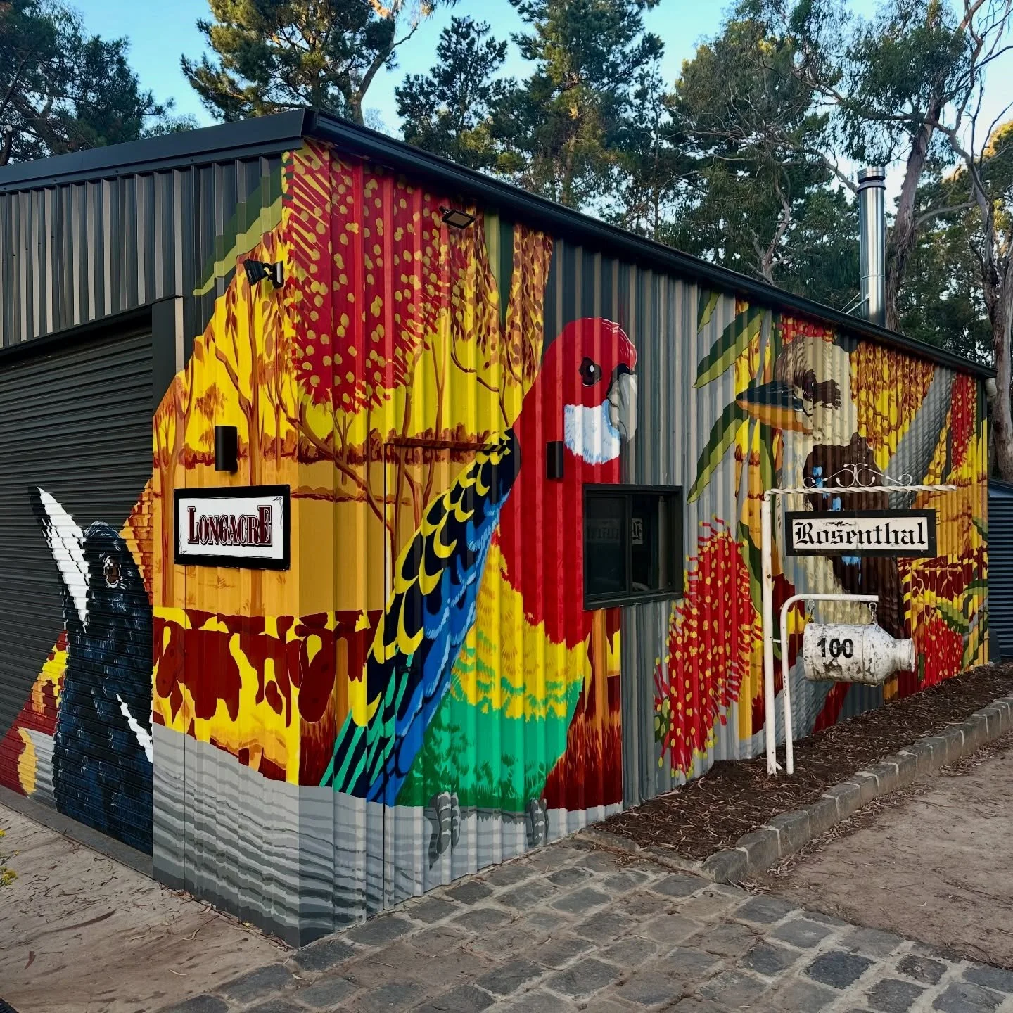 2025 things 

Rosenthal Retreat 
Finished the year with this one in on the shed in Paul and Sue&rsquo;s backyard in Sunbury weaving some family history in amongst the local wildlife. 
Was a tough one but the result was worth it! 
Special thanks to Bu