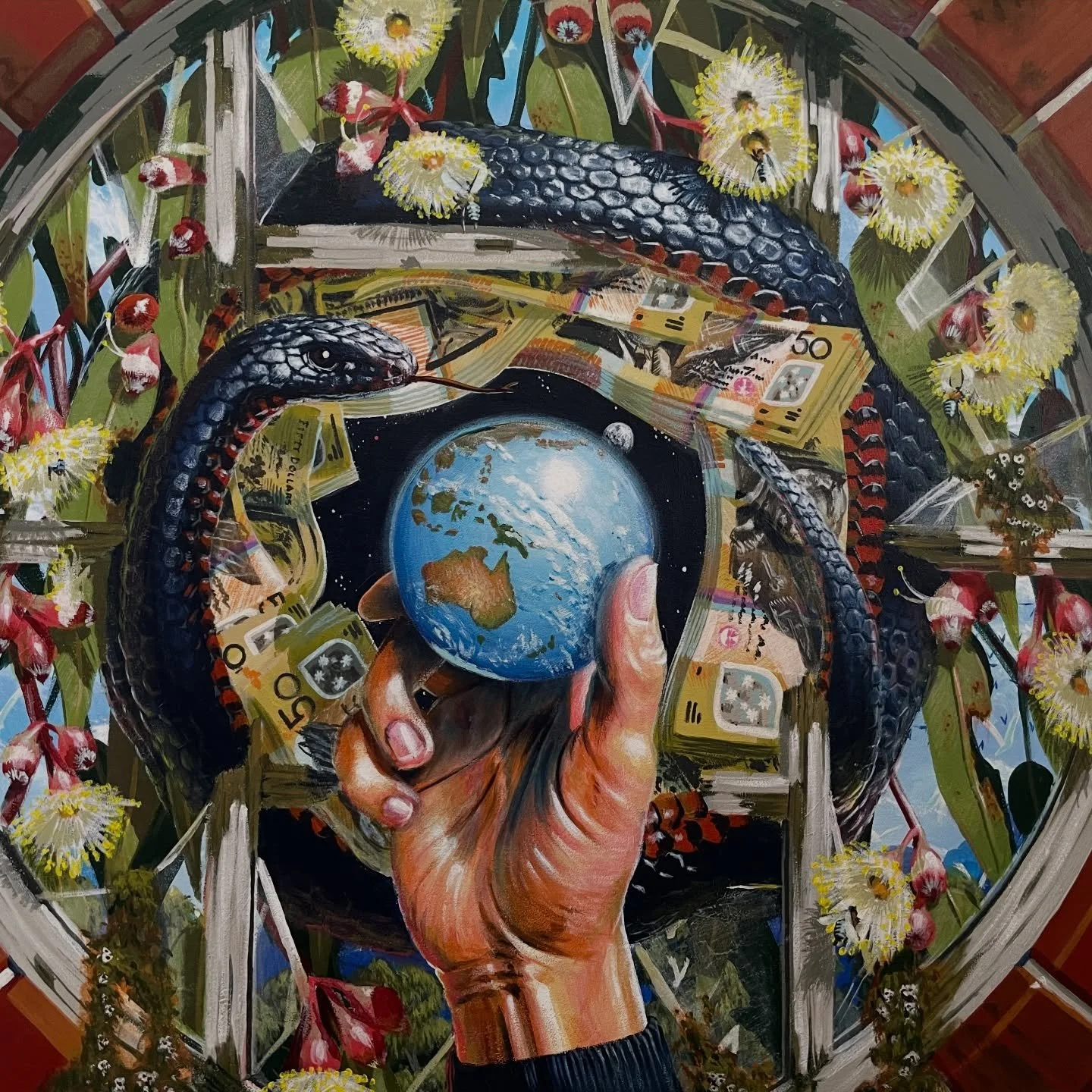 Flat Circle
Acrylic on marine ply
60x50cm

Now showing in last days of the mighty @offthekerbgallery&rsquo;s 19th anniversary exhibition &ldquo;Object of Desire&rdquo; 
Head down to 66b Johnston St Collingwood to check it out along side the whole inc